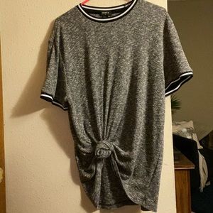 Oversized Knitted Grey T-Shirt
